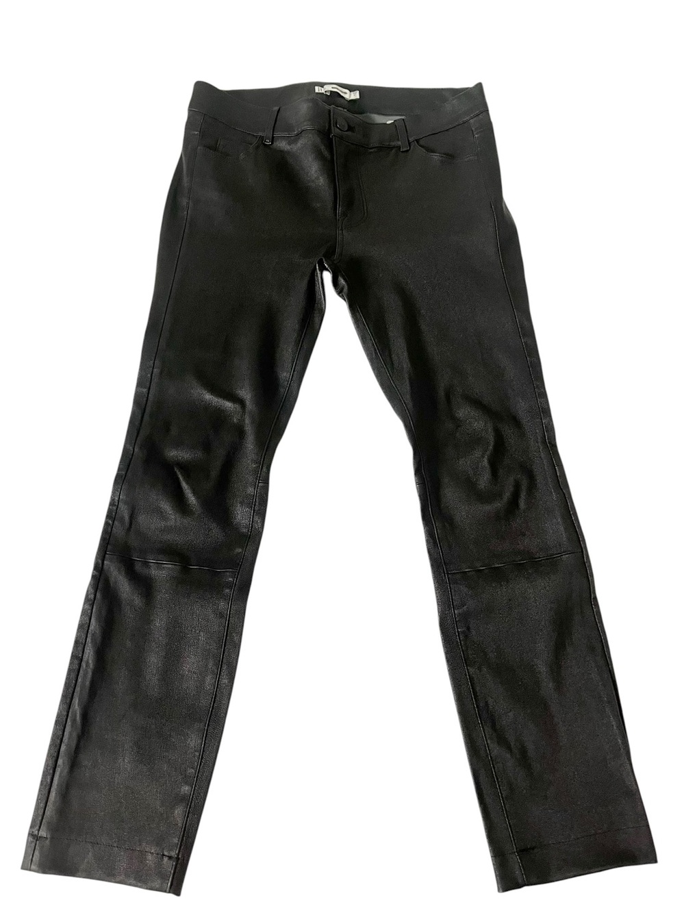 Vince Black Lamb Leather Skinny Pants Size 6 Quiet Luxury